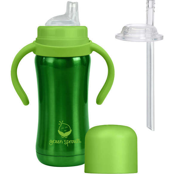 Sprout Ware® Sip & Straw Cup Stainless Steel, Green - Bottles - 1