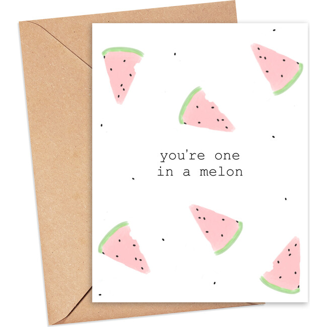You're One in a Melon Greeting Card, Pink