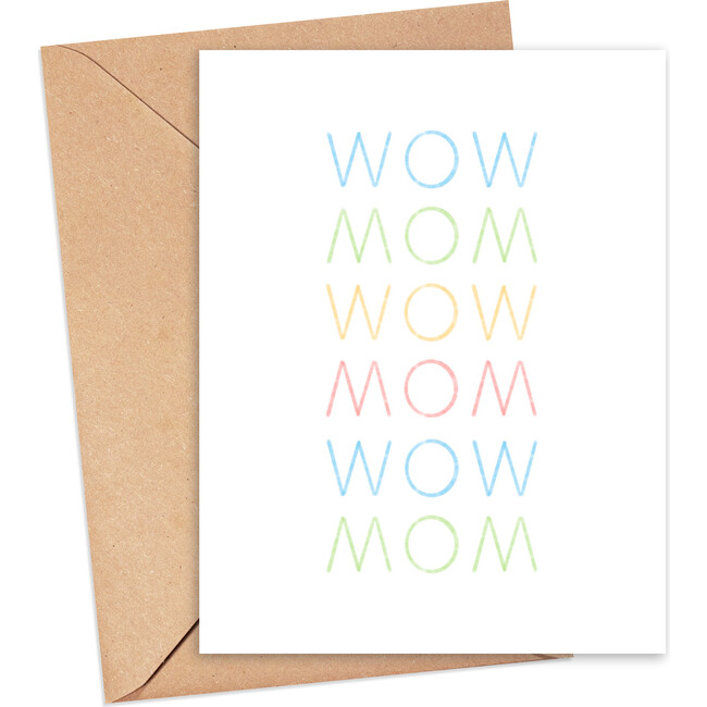 Wow Mom Greeting Card, Red