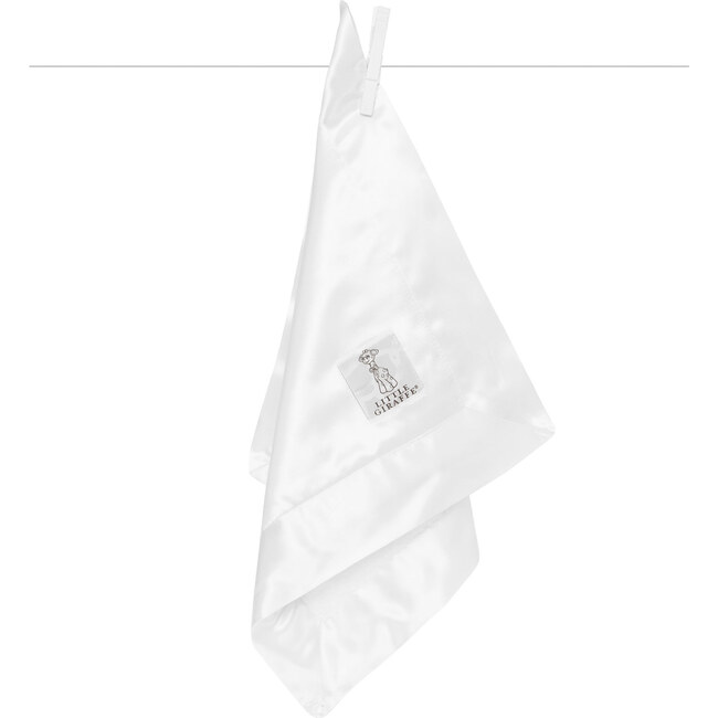 Mini Chenille Satin Blanket, White