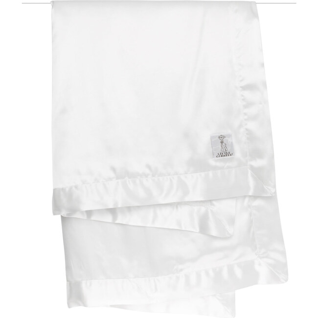 Chenille Satin Blanket, White - Blankets - 1