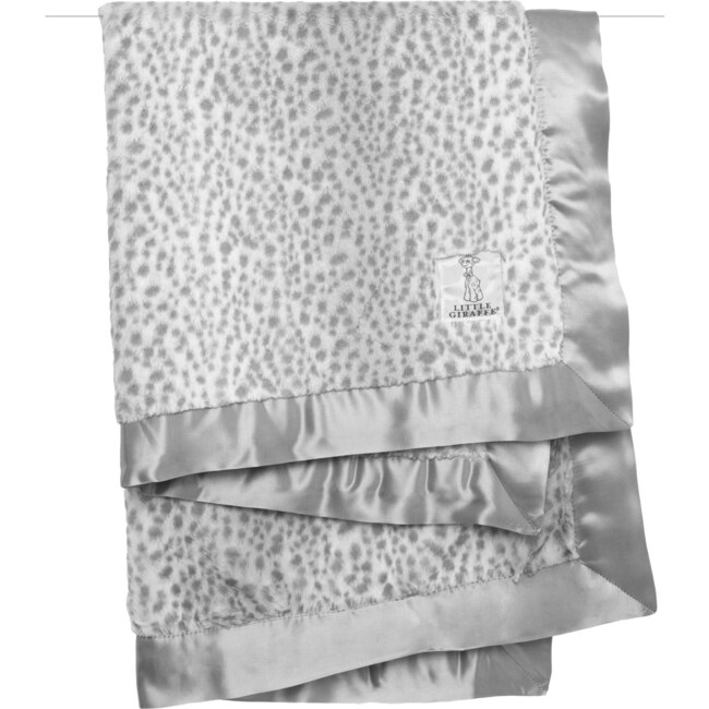 Luxe Snow Leopard Blanket, Silver