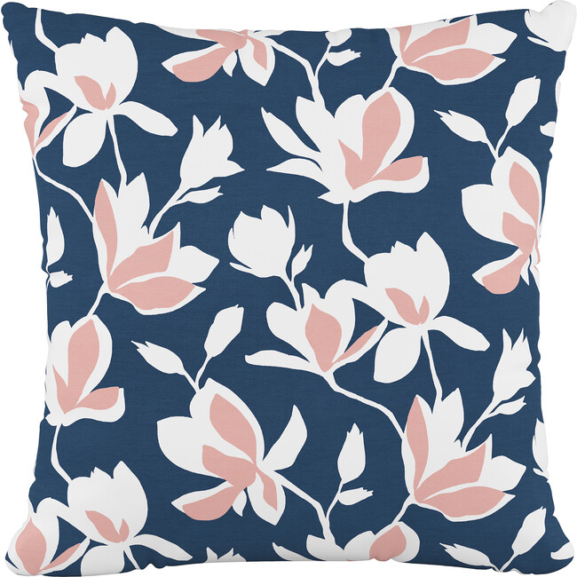 Decorative Pillow, Silhouette Floral Navy Blush