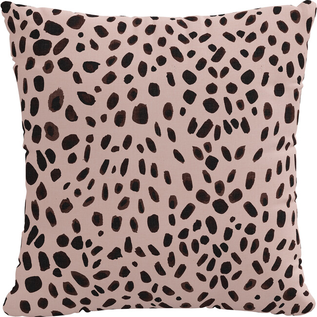 Decorative Pillow, Washed Cheetah Pink Black