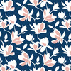 Decorative Pillow, Silhouette Floral Navy Blush - Decorative Pillows - 4