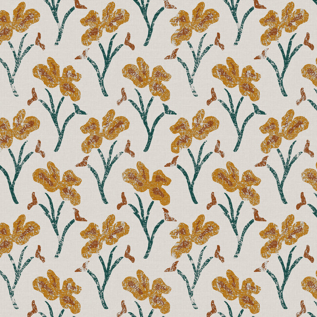 Decorative Pillow, Vanves Floral Ochre Teal - Decorative Pillows - 4