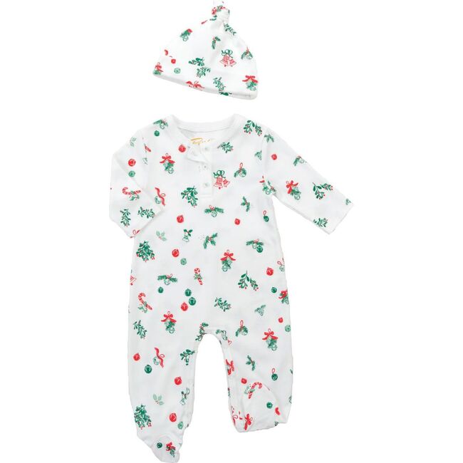 Jingle Bells Onesie + Hat, Green