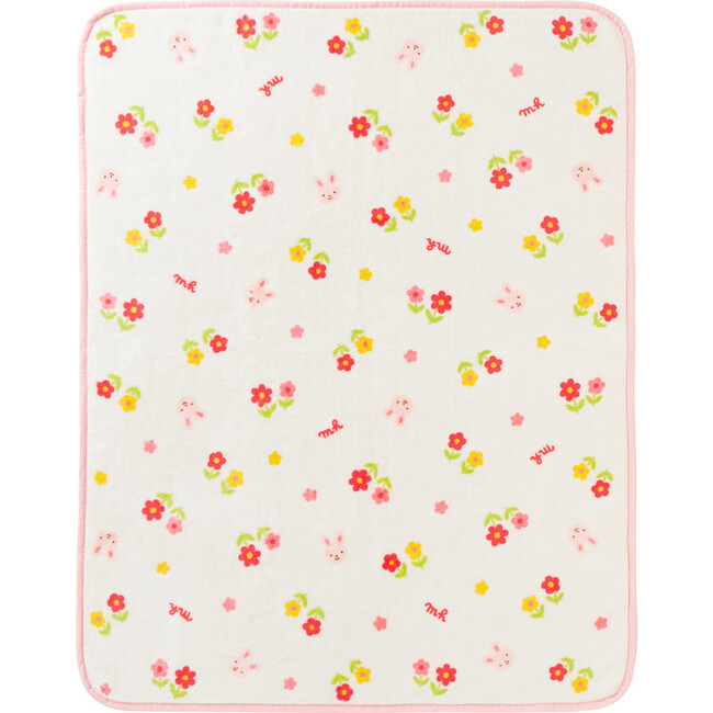 Usako Flower Garden Cotton Blanket, Pink