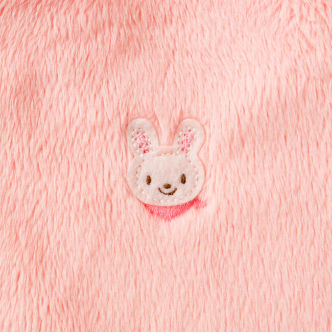 Micro Faux Fur Baby Poncho, Pink - Robes - 3