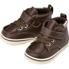 Faux-Laced Leather High Tops, Brown - Boots - 1 - thumbnail