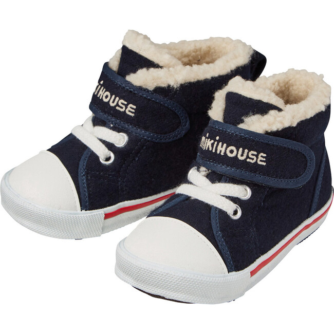 Sherpa-Lined High Top Second Shoes, Navy