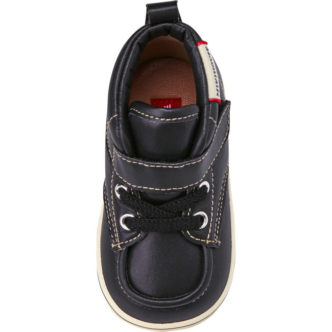 Faux-Laced Leather High Tops, Black - Boots - 3