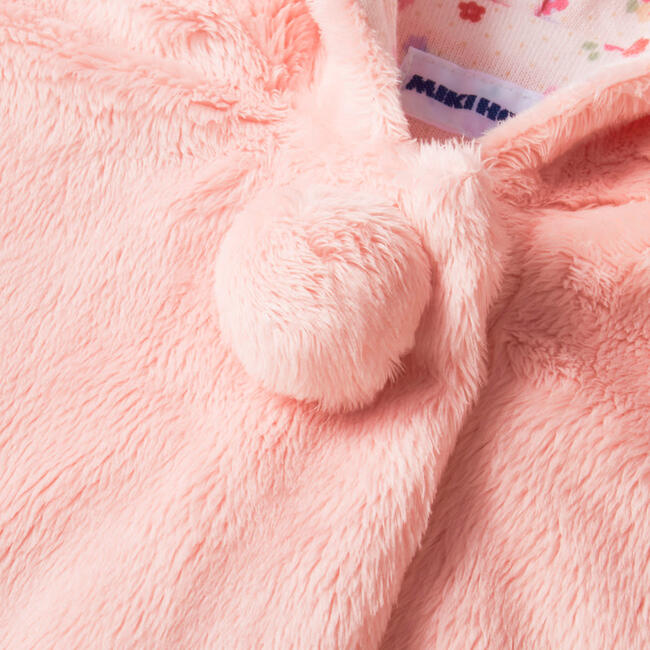 Micro Faux Fur Baby Poncho, Pink - Robes - 8