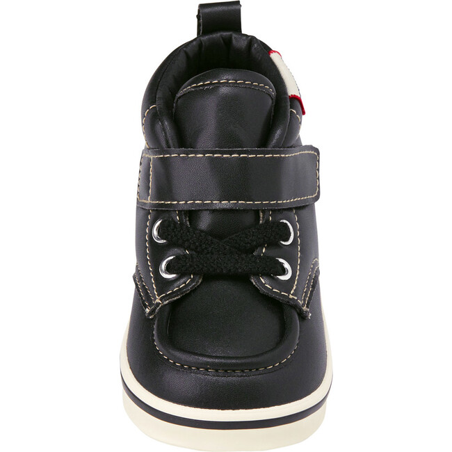 Faux-Laced Leather High Tops, Black - Boots - 6