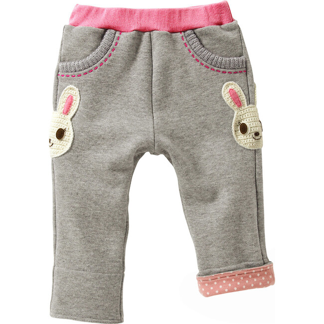 Bunny Sweatpants, Pink - Pants - 1