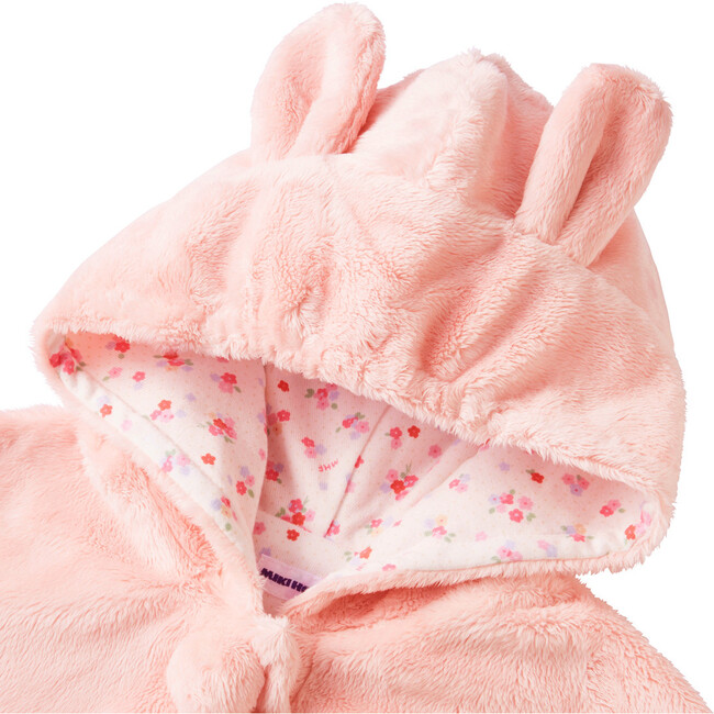 Micro Faux Fur Baby Poncho, Pink - Robes - 9