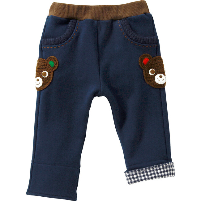 Bear Sweatpants, Navy - Pants - 1