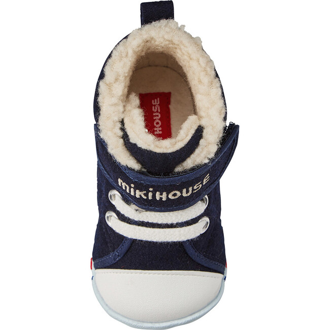 Sherpa-Lined High Top First Walker Shoes, Navy - Sneakers - 3