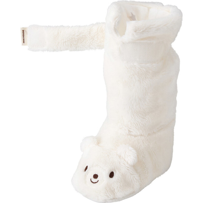 Micro Faux Fur Booties, White - Booties - 7