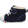 Sherpa-Lined High Top First Walker Shoes, Navy - Sneakers - 4