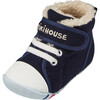 Sherpa-Lined High Top First Walker Shoes, Navy - Sneakers - 8 - thumbnail