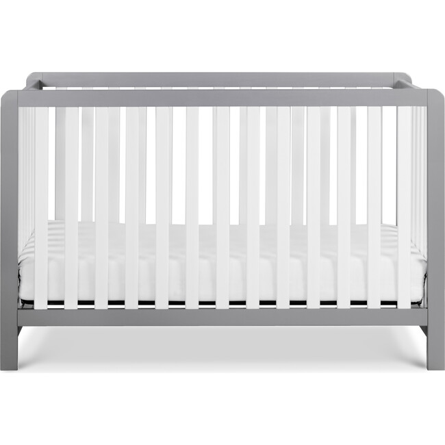 Colby 4-in-1 Low-profile Convertible Crib, Grey and White - Cribs - 1
