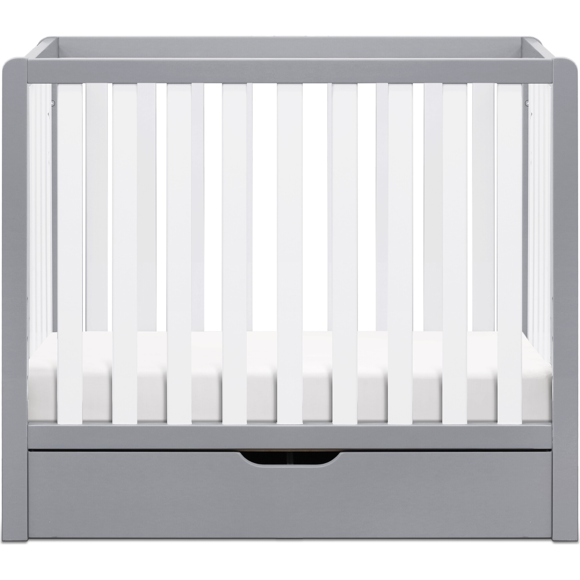 Colby 4-in-1 Convertible Mini Crib With Trundle, Grey and White - Cribs - 1