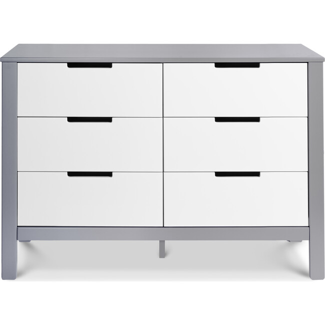 Colby 6-Drawer Double Dresser, Grey and White