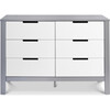 Colby 6-Drawer Double Dresser, Grey and White - Dressers - 1 - thumbnail