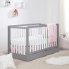 Colby 4-in-1 Convertible Crib With Trundle Drawer, Grey and White - Cribs - 2