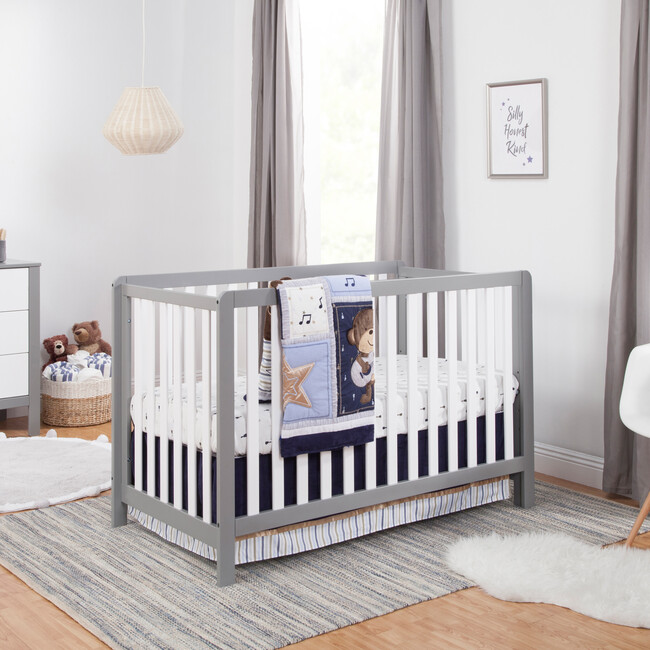 Colby 4-in-1 Low-profile Convertible Crib, Grey and White - Cribs - 2