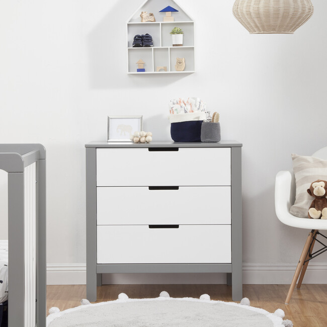 Colby 3-drawer Dresser, Grey and White