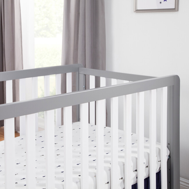 Colby 4-in-1 Low-profile Convertible Crib, Grey and White - Cribs - 3