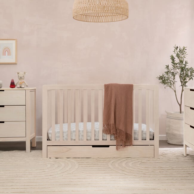 Colby 4-in-1 Convertible Crib With Trundle Drawer, Washed Natural - Cribs - 2