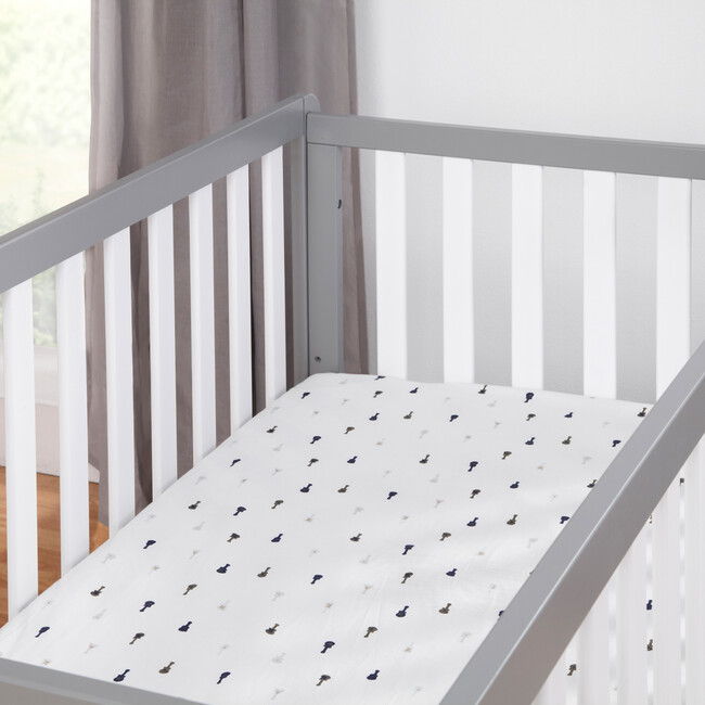 Colby 4-in-1 Low-profile Convertible Crib, Grey and White - Cribs - 4