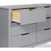 Colby 6-Drawer Double Dresser, Grey Finish - Dressers - 5 - thumbnail