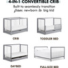 Colby 4-in-1 Convertible Crib With Trundle Drawer, Grey and White - Cribs - 5