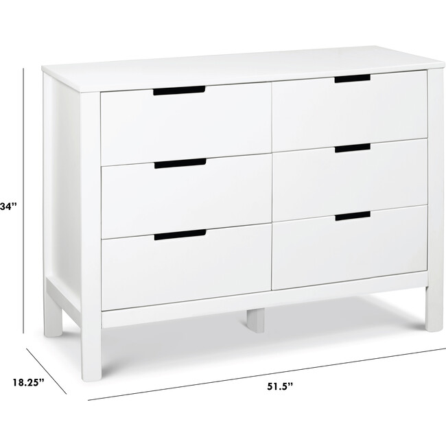 Colby 6Drawer Double Dresser, White Carter's by DaVinci Dressers