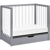 Colby 4-in-1 Convertible Mini Crib With Trundle, Grey and White - Cribs - 5