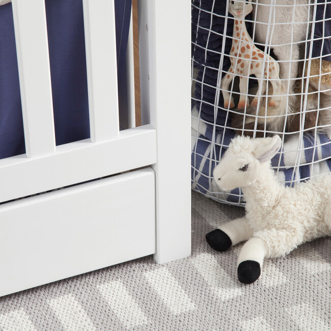 Colby 4-in-1 Convertible Crib With Trundle Drawer, White - Cribs - 5