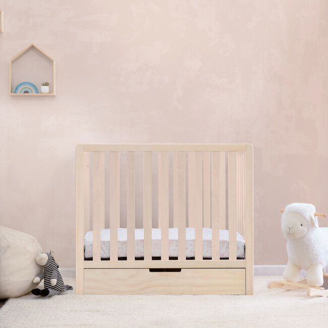 Colby 4-in-1 Convertible Mini Crib With Trundle, Washed Natural