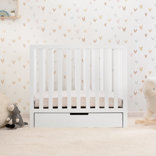 Colby 4-in-1 Convertible Mini Crib with Trundle, White - Cribs - 3