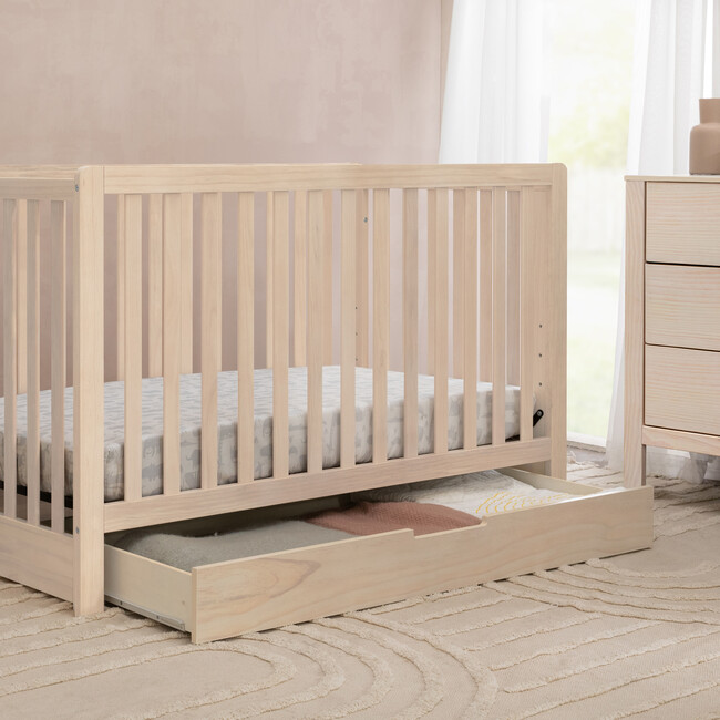 Colby 4-in-1 Convertible Crib With Trundle Drawer, Washed Natural - Cribs - 3