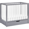 Colby 4-in-1 Convertible Mini Crib With Trundle, Grey and White - Cribs - 6