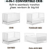 Colby 4-in-1 Low-profile Convertible Crib, White Finish - Cribs - 7 - thumbnail
