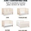 Colby 4-in-1 Low-Profile Convertible Crib, Washed Natural - Cribs - 7 - thumbnail