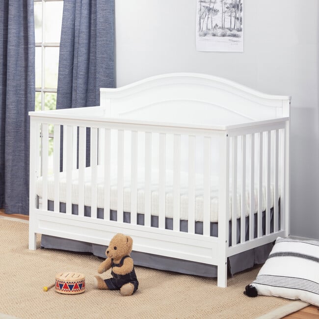 Charlie 4-in-1 Convertible Crib, White - Cribs - 2