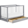 Colby 4-in-1 Convertible Crib With Trundle Drawer, Grey and White - Cribs - 8