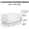 Colby 4-in-1 Low-profile Convertible Crib, White Finish - Cribs - 9 - thumbnail