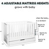 Colby 4-in-1 Convertible Crib With Trundle Drawer, White - Cribs - 8